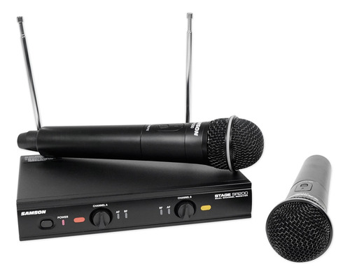 Sistema Inalámbrico Portátil Vhf Doble Canal Con 2 Micrófono