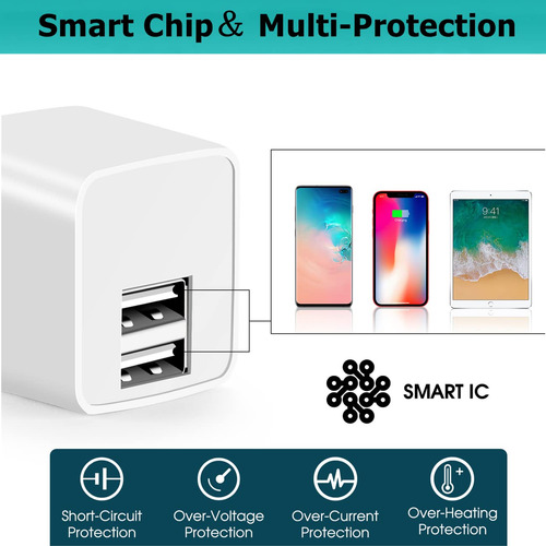 Cargador De Pared Usb Etinslant 12 W, Paquete De 3 Unidades,