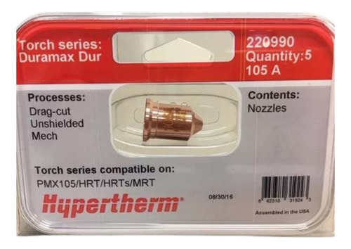 5 Pzas Tobera 100a Hypertherm Pmx 105 220990