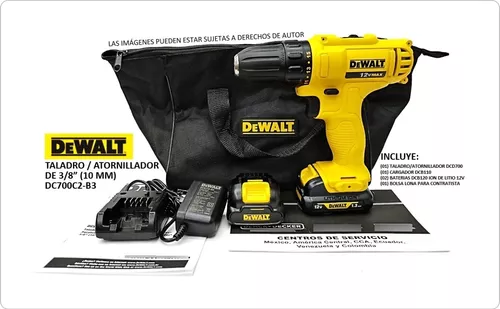 Taladro Atornillador de 3/8 12 V Inalámbrico DCD700C2-B3 DEWALT