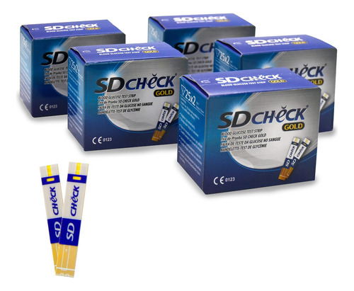 Tiras Reactivas Para Glucometro Sd Check Pack 5 Cajas