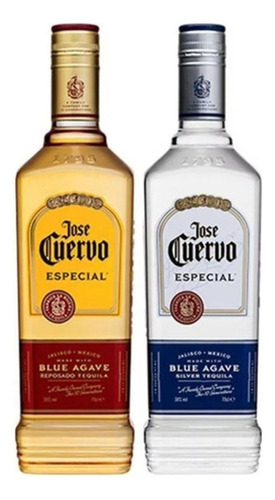 Kit Tequila Jose Cuervo Ouro + Prata 750ml