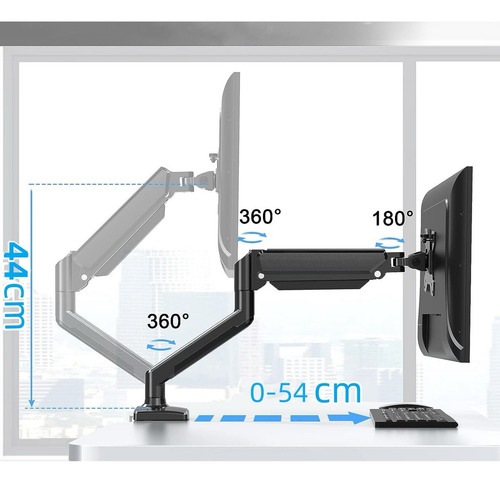 Soporte Monitor Doble Escritorio Tv/monitor 2 Brazos 17-27