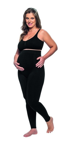 Imagem 5 de 5 de Calça Legging Conforto Grávida Gestante Cintura Alta Preta