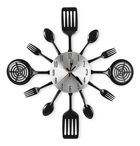 Timelike 16 Inch Large Kitchen Wall Clocks With Spoons And F