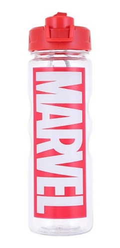 Garrafa Plástica Marvel Miniso - Cor Vermelho