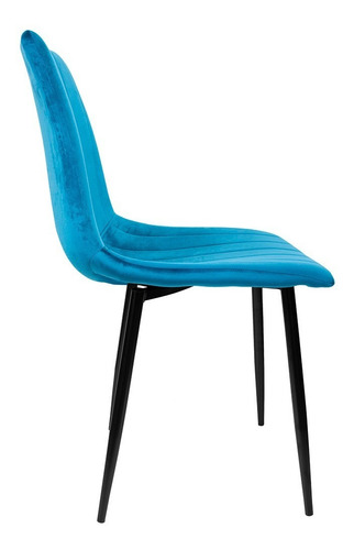 Imagen 3 de 8 de Set 2 Sillas Eames Tapizado Terciopelo Vintage Comedor Sala