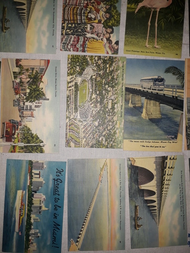 Postales Antiguas Miami Lote 17 Unidades