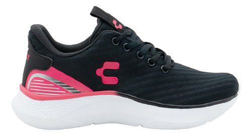 Tenis Para Mujer Walking Relax Urbano Charly® Color Negro Fiusha