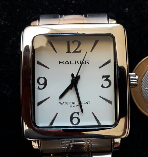 Relógio Backer 1494123 Caixa Aço Prova Dagua