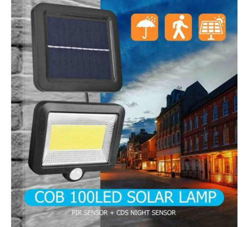 Luminária Solar Parede 120 Cob Luz Sensor Presença 3 Funções