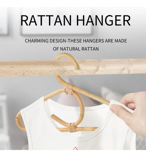 4 Colgadores De Ropa De Ratán De Estilo Nórdico Para Niños,