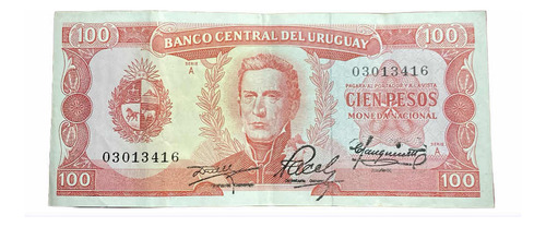 Billete 100 Pesos Uruguay 1967 Artigas Pick 47 A.1