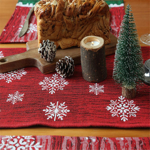 Mantel En Forma De Y, Bordado Con Muñeco De Nieve Navideño,