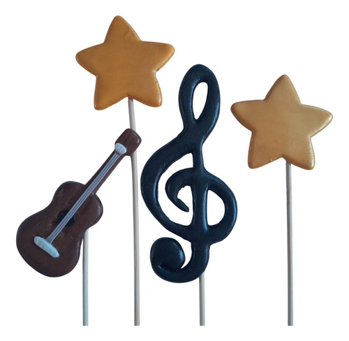 Topper Arte Musical Instrumentos Clave De Sol Fa Y Más X4 Instrumentos Musicales