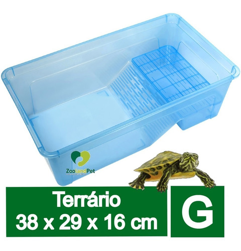 Aquaterrario Terrario P/ Tartarugas 38 X 29 X 16cm Oceanmax