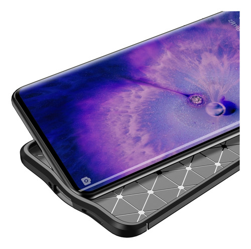 Funda De Tpu Negra Con Textura De Litchi Para Oppo Find X5
