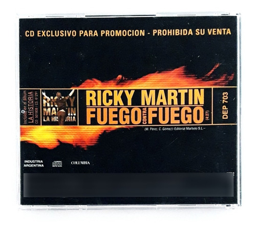 Cd Ricky Martin Single Fuego Contra Fuego Oka (Reacondicionado)