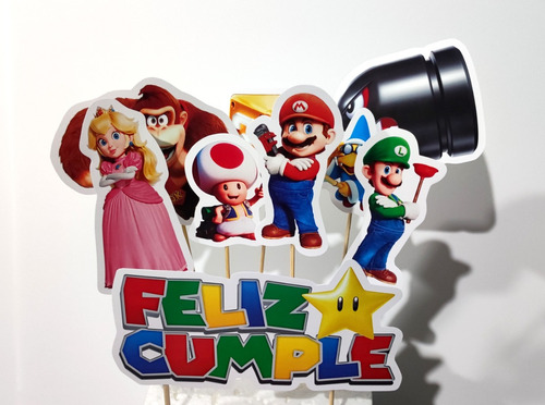 Adorno Torta Cumple Mesa Dulce Super Mario Bros Pelicula