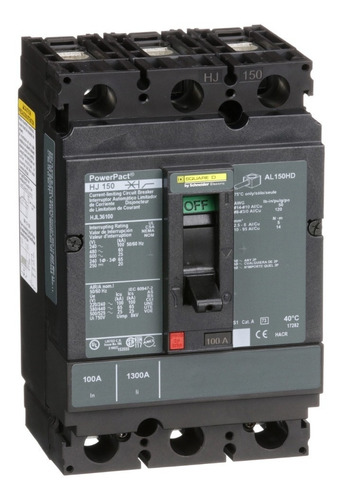 Imagen 1 de 1 de Interruptor Termomagnético 3p 100a Schneider Hjl36100