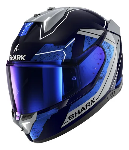 Casco Integral De Moto Shark Skwal I3 Rhad Azul Con Led