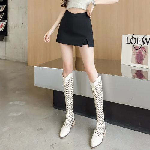 Minifalda Negra En Forma De A - Falda De Verano Para Mujer