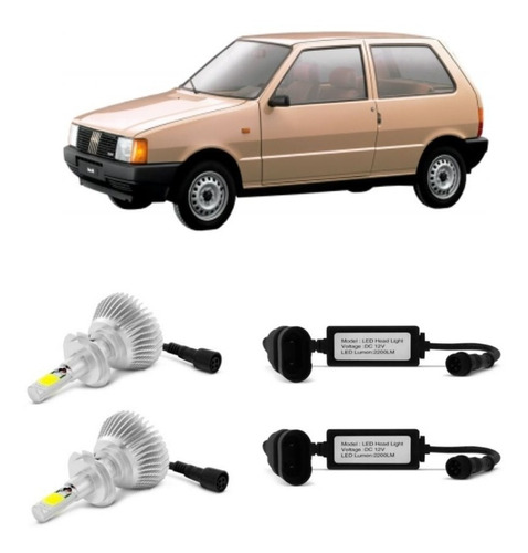 Lâmpadas Super Led De Milha Fiat Uno H3 