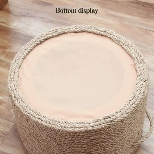 Puff De Cuerda 29cm Reforzado Living Hogar Con Almohadón