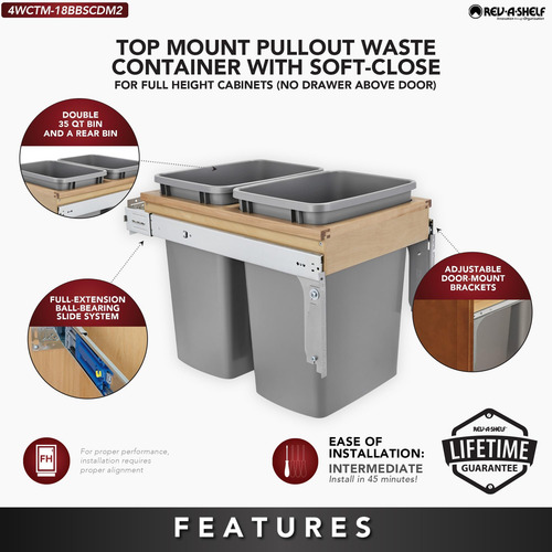 Rev-a-shelf Double Stretout Debajo De La Basura Del Gabinete