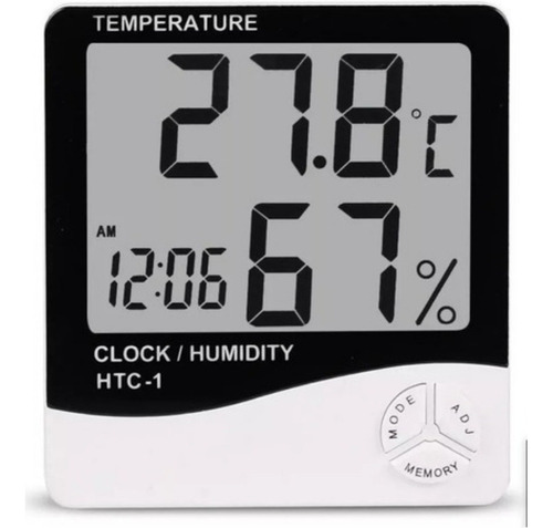 Termometro Higrometro Digital Humedad Temperatura Reloj