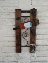 Comprar Botelleros \u002F Vineros De Hierro Y Madera Negro