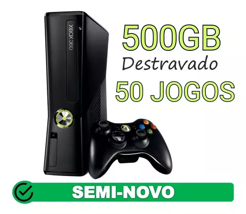 Xbox 360 Desbloqueado 2 Controles + 10 Jogos - Escorrega o Preço