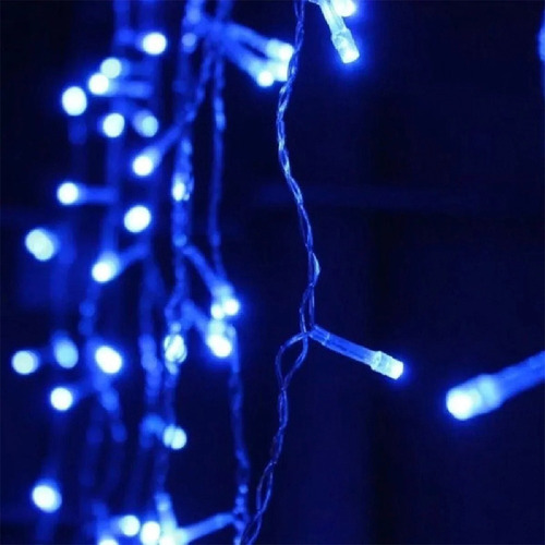 Serie Navideña 60 Led Luz Azul 3 Metros Cable Azul 12 Cajas