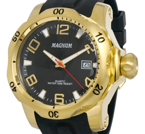 Relógio Magnum Masculino Grande Prata Dourado Preto Rose