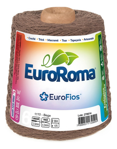 Barbante Euroroma Colorido N 6 - Cor: 1110 Bege