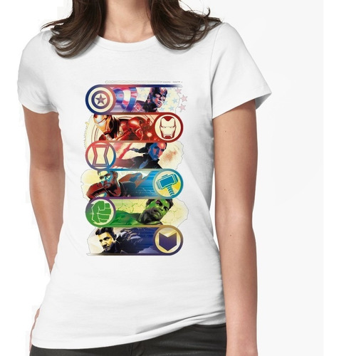 Camisa Blanca Mujer Avengers Endgame Super Heroes