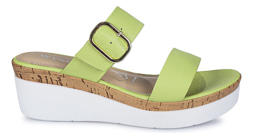 Sandalia Strap Casual Mujer Cuero Viale Limon Ale-2413limon