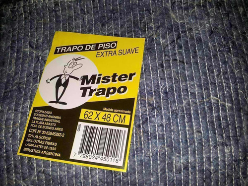 Trapo De Piso Mr Trapo Gris X 120 U.