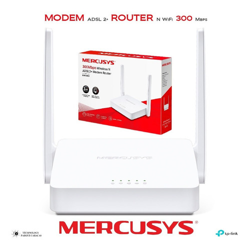 Imagen 3 de 5 de Módem Router Wifi N Adsl2+ 300 Mbps Mercusys By Tplink