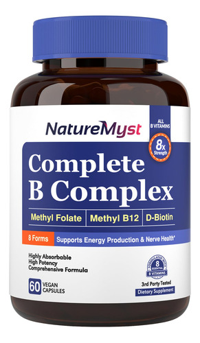 Naturemyst Complejo B Completo, Las 8 Vitaminas B, Con Metil