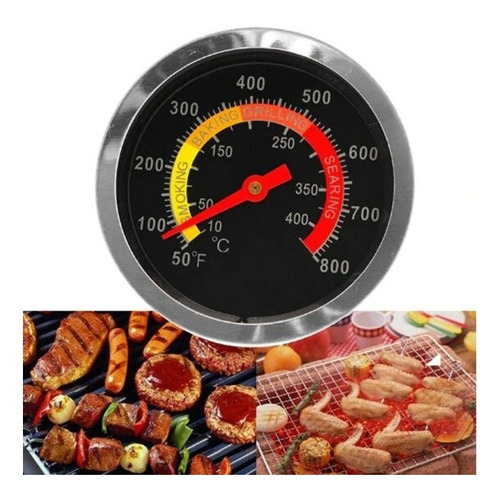Imagen 2 de 4 de Termómetro Acero Inoxidable Para Hornos Hasta 450°c Bbq