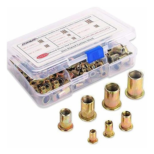 Imagen 1 de 7 de Tuerca De Remache, Lokman 175pcs Kit De Tuercas De Remache