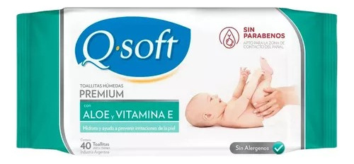 Toallitas Húmedas Q-soft Premium Aloe Vera 40 Unidades