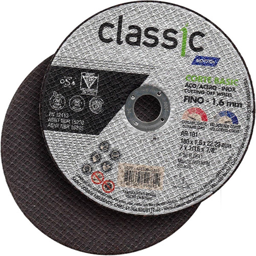 Imagem 3 de 5 de Disco Corte 7'' Aço Inox Classic Basic Norton Kit 10 Peças