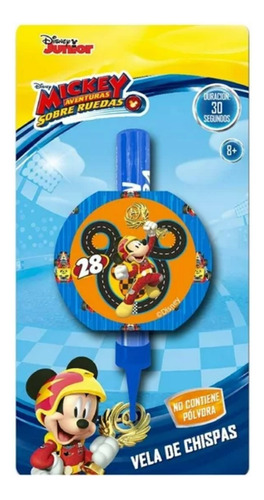 Vela Mágica Chispas Pastel Fiesta Mickey Mouse Mic0h1