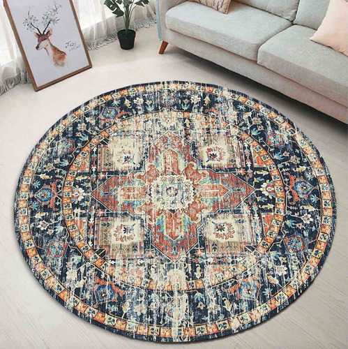 Alfombra Redonda Estilo Persa Vintage Diam 145cm Carpetshop