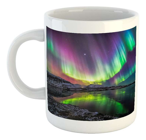 Taza Ceramica Aurora Boreal Paisajes Increibles Hielo