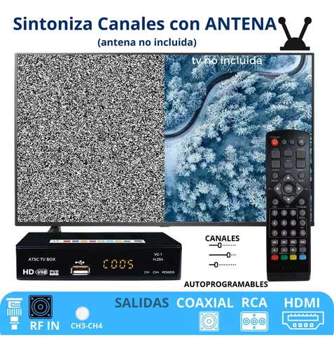 Decodificador digital para televisión, convertidor TV a canales digitales  de alta definición 1080p TV FULL HD señal digital HDMI DOSYU DY-ATC-03  DOSYU DY-ATC-03