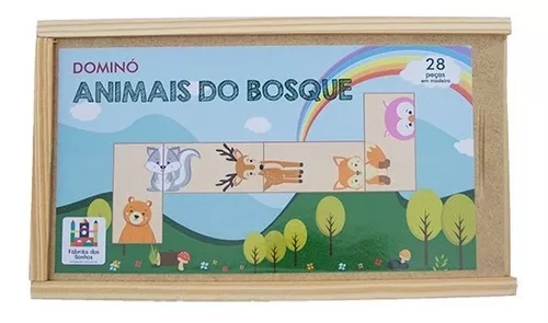 Jogo de Dominó Infantil Animais com