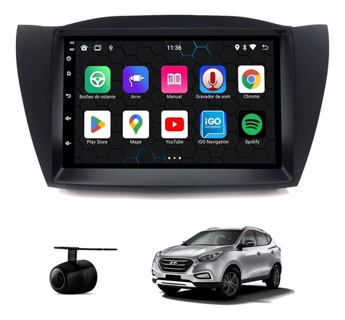 Multimidia Ix35 2010\2022 Carplay Android Auto 2gb Ram 32gb